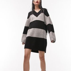 Topshop Block Stripe Sweater Dress